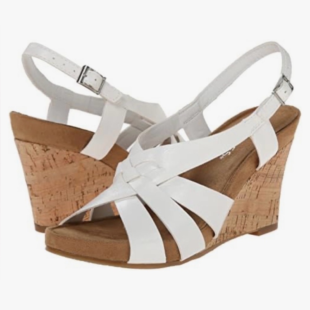 Women Aerosoles Wedge Cork Sandals “Guava Plush” SZ 8